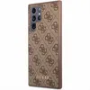 A close-up side view of a smartphone case with a repeating Guess logo pattern. Produktbild-Vorschau