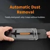 A hand is shown installing a screen protector onto a phone using a jig. Voir les images du produit