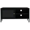 TV-Schrank Schwarz 90x30x44 cm Stahl und Glas Produktbild-Vorschau 3