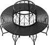 Banc de jardin rond noir Ø160 cm acier thermolaqué robuste Voir les images du produit 2