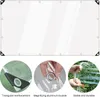 A collage showing a transparent tarp, with close-up insets highlighting its features and a person using it. Náhled obrázku produktu
