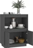 vidaXL Sideboard Grau 60x34x75 cm Massivholz Kiefer Produktbild-Vorschau 4