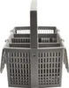 A gray dishwasher cutlery basket with a handle is shown against a white background. Produktbild-Vorschau