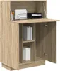 A wooden desk with the top open, revealing shelves with books and office supplies. Anteprima dell’immagine prodotto