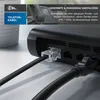 Close-up of a black router with a telephone cable plugged into one of its ports, with marketing text overlayed. Anteprima dell’immagine prodotto
