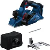 A Bosch Professional 18V Akku Hobel GHO 18V-26 is shown with its accessories against a white background. Podgląd zdjęcia produktu