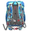 The back view of a colorful backpack with adjustable straps and buckles. Náhled obrázku produktu