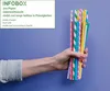 200x Trinkhalme aus Papier schwarz kariert Ø6mm 21cm Produktbild-Vorschau 2