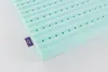 A close-up, angled view of a light green mattress topper with horizontal ridges and perforations, on a white background. Produktbild-Vorschau