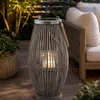 Lampa ogrodowa z bambusa z uchwytem i szklanym cylindrem, Podgląd zdjęcia produktu 5