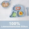 Kindergeschirr-Set, Kleinkind-Besteck, Silikonschüsseln, Produktbild-Vorschau 3