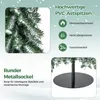 Collage of images showing details of an artificial Christmas tree, including its branches and base, with accompanying text describing its features. Podgląd zdjęcia produktu