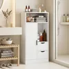 Schmaler Badezimmerschrank mit Schubladen und offenen Produktbild-Vorschau 3