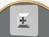 A close-up view of a decorative screw head with a plus sign indentation, set against a gray background with a golden curved element at the top. Náhľad obrázku produktu