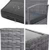 Collage of close-up images showing details of a poly-rattan furniture set. Produktbild-Vorschau