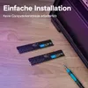 Two RAM modules are placed on a wooden surface next to a computer case, with a screwdriver nearby. Text overlays suggest easy installation. Náhľad obrázku produktu