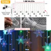 94 LED Flocon de neige Rideau lumineux étanche Noël Jardin Voir les images du produit 4