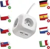 Prodlužovací kabel - kostka 1,9 m / 4 zásuvky / bílý / PVC / s USB / 1 mm2 Náhled obrázku produktu