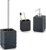 3-teiliges Badezimmer-Set Schiefer Optik schwarz, Produktbild-Vorschau 1