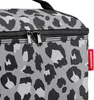 A close-up view of a leopard-print beauty case with zippers. Produktbild-Vorschau