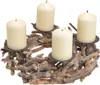 Treib-Holz Adventskranz rund mit Kerzen-Stecker natur Ø ca. Produktbild-Vorschau 2