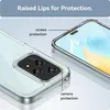 Close-up of a clear phone case showing raised lips for screen and camera protection. Produktbild-Vorschau