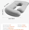A diagram showing the dimensions of a G-shaped pregnancy pillow. Podgląd zdjęcia produktu