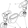 An exploded view diagram of plumbing components. Produktbild-Vorschau
