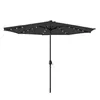 A dark gray patio umbrella with LED lights, shown against a white background. Produktbild-Vorschau