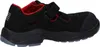 A side view of a black safety shoe with red accents. Produktbild-Vorschau