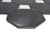 Achteck Mosaik Keramik Octa schwarz matt mit weiß glänzend Produktbild-Vorschau 3