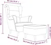 vidaXL Krídlové kreslo s taburetkou Light Grey Velvet Náhľad obrázku produktu 7