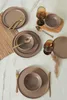 Ceramiczny zestaw obiadowy - Nordic Mat Taupe - 18 Podgląd zdjęcia produktu 2
