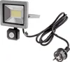 A studio shot of an LED floodlight with a motion sensor. Produktbild-Vorschau