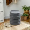 HOMCOM Pouf, poggiapiedi, pouf rotondo imbottito, Anteprima dell’immagine prodotto 2