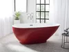 BELIANI Badewanne Rot Freistehend 173 x 82 cm Walnussform Produktbild-Vorschau 2
