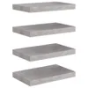 vidaXL Mensole sospese 4 pz. Grigio cemento 40x23x3,8 cm Anteprima dell’immagine prodotto 1
