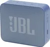 A blue JBL Go Essential 2 portable Bluetooth speaker is shown from a front-right angle against a light gray background. Produktbild-Vorschau