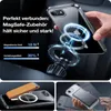 A hand holding a phone with a MagSafe accessory attached, with other product shots below. Produktbild-Vorschau