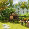 Clapier PawHut à deux étages en bois massif, jaune Voir les images du produit 8