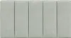 A flat lay image of a light gray upholstered headboard with five vertical panels. Produktbild-Vorschau