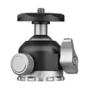 A close-up studio shot of a black and silver ball head tripod adapter against a white background. Produktbild-Vorschau