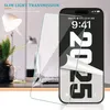 A screen protector is shown being applied to a smartphone. Produktbild-Vorschau