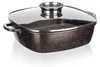 PREMIUM Tmavohnedý nepriľnavý pekáč 28x28x8 cm s vekom s Náhľad obrázku produktu 1