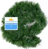 A green Christmas garland is shown coiled on a white background. A small inset box with a star rating and text is visible on the left side of the garland. Anteprima dell’immagine prodotto