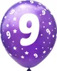 Oblique Unique Luftballon Set Zahl 9 für 9. Geburtstag Produktbild-Vorschau 2