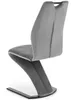 A side view of a modern gray dining chair with a cantilever base. Produktbild-Vorschau