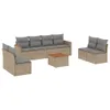 Modulares 9-tlg. Garten-Sofaset, Poly Rattan Beige, Produktbild-Vorschau 1