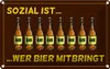 vianmo Blechschild 20x30 cm Alkohol sozial ist wer Bier Produktbild-Vorschau 1