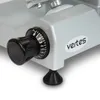 A close-up view of a food slicer's control knob and branding. Produktbild-Vorschau